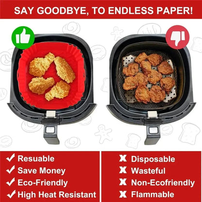 Reusable Silicone Airfryer Liner – Baking Tray & Fryer Accessory